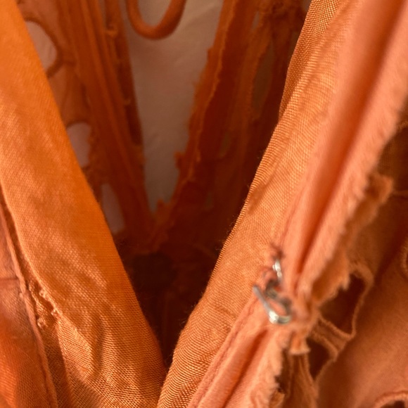 Free People orange eyelet mini dress S - Picture 10 of 10